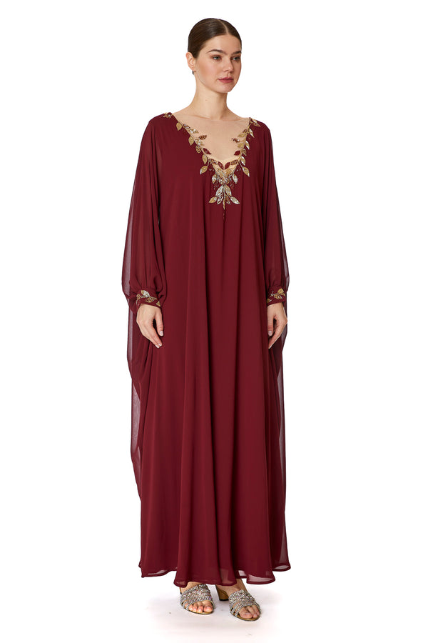 Maroon Jalabiya – ELM J 495 – Product view 1