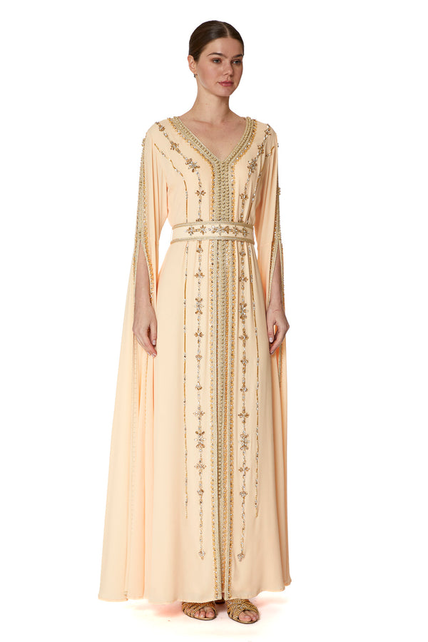 Peach Moroccan Kaftan – ELM M 594 – Product view 1