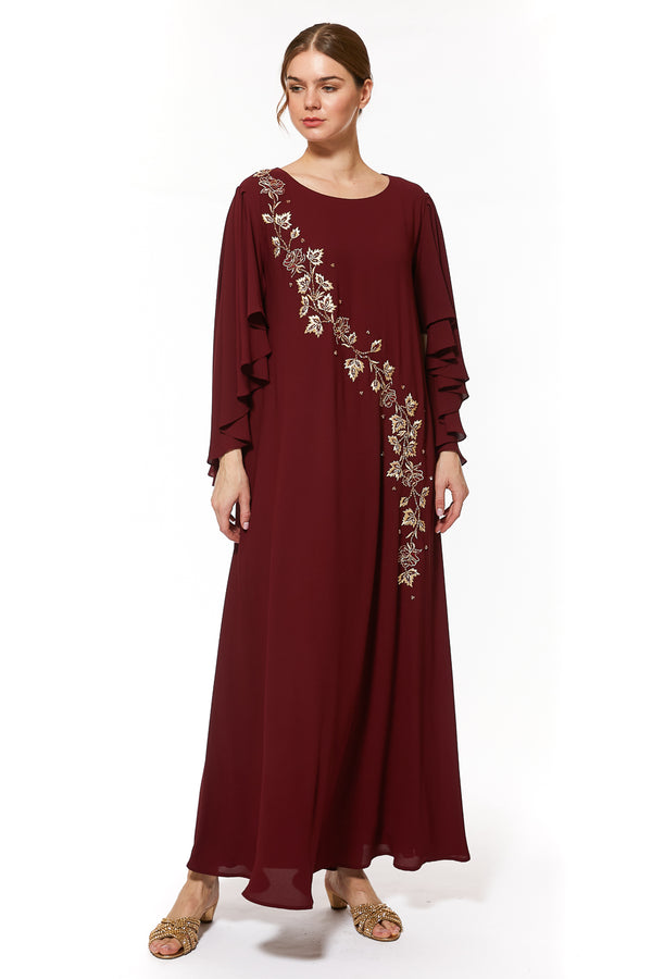 Maroon Jalabiya – ELM J 428 – Product view 1