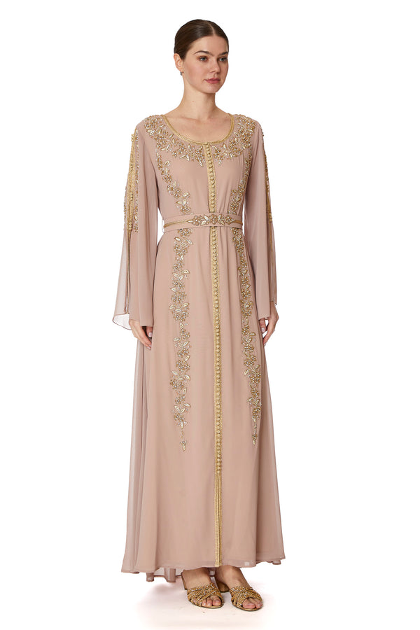 Beige Moroccan Kaftan – ELM M 599 – Product view 1
