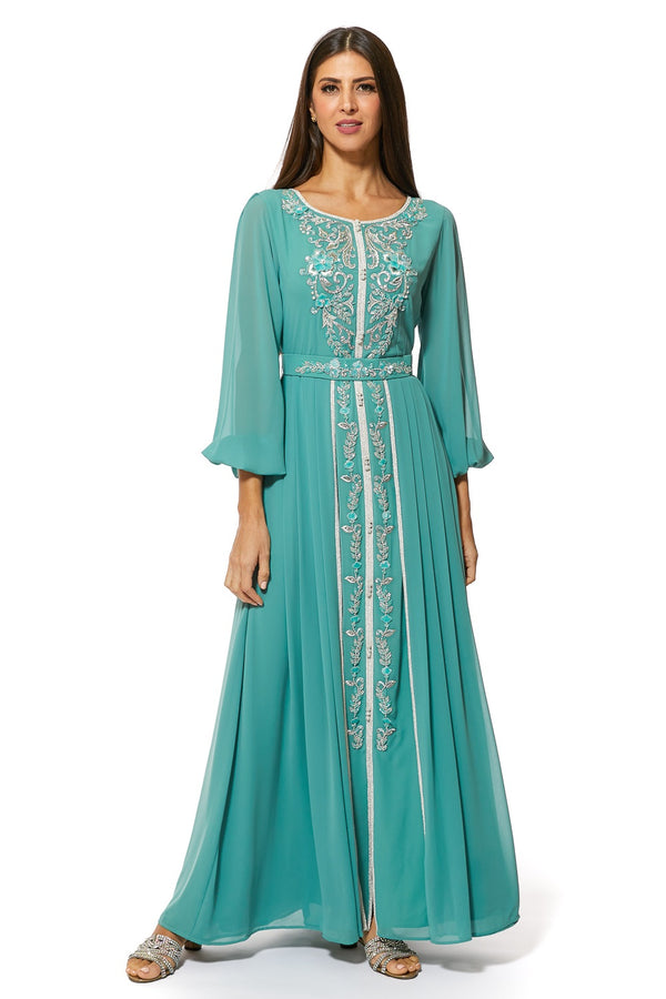 Green Moroccan Kaftan – ELM M 502 – Product view 1