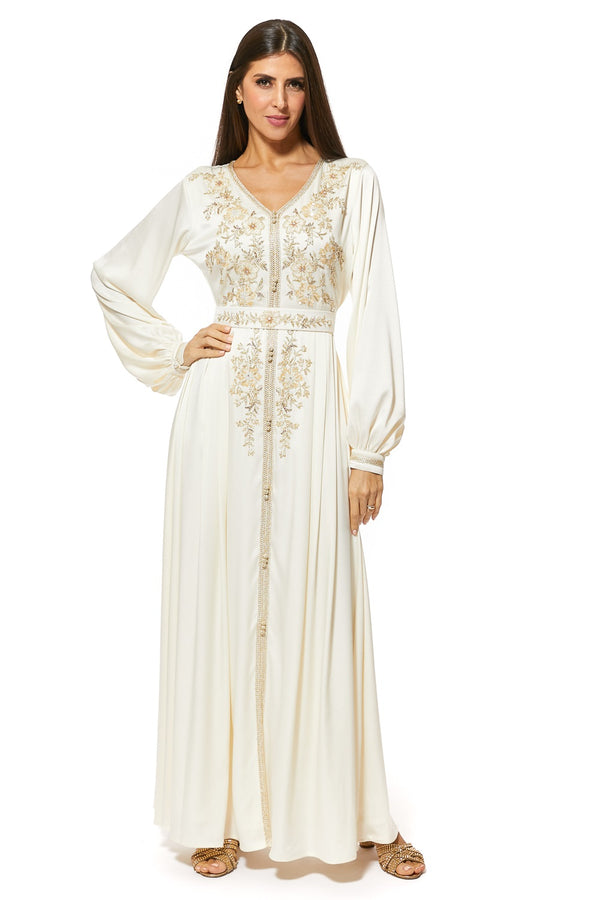 Off White Moroccan Kaftan – ELM M 495 – Product view 1