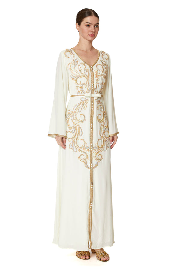 Cream Moroccan Kaftan – ELM M 597 – Product view 1