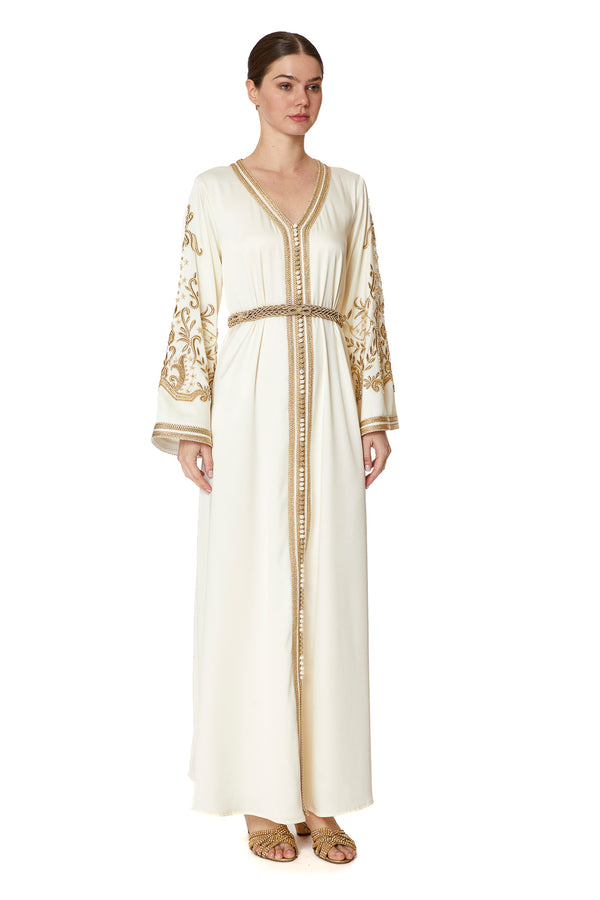 Off White Moroccan Kaftan – ELM M 607 – Product view 1