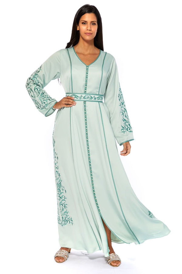 Green Moroccan Kaftan – ELM M 572 – Product view 1
