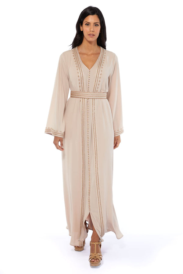 Beige Moroccan Kaftan – ELM M 565 – Product view 1