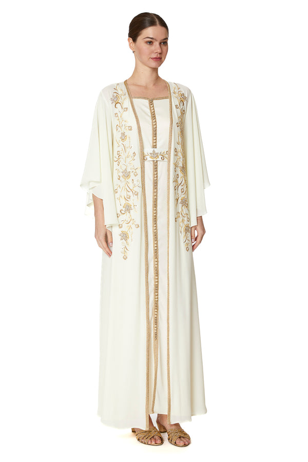 Cream Moroccan Kaftan – ELM M 602 – Product view 1