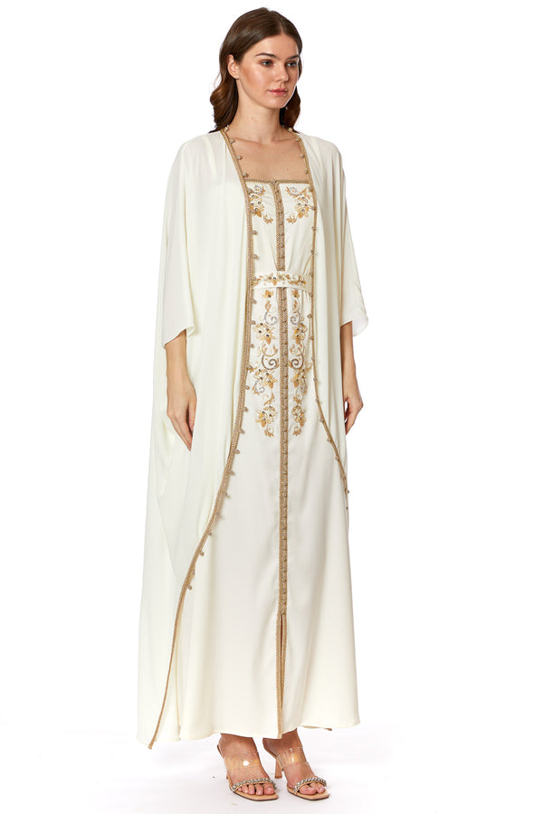 Off White Moroccan Kaftan – ELM M 588 – Product view 1
