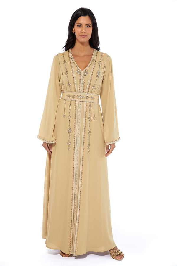 Beige Moroccan Kaftan – ELM M 569 – Product view 1