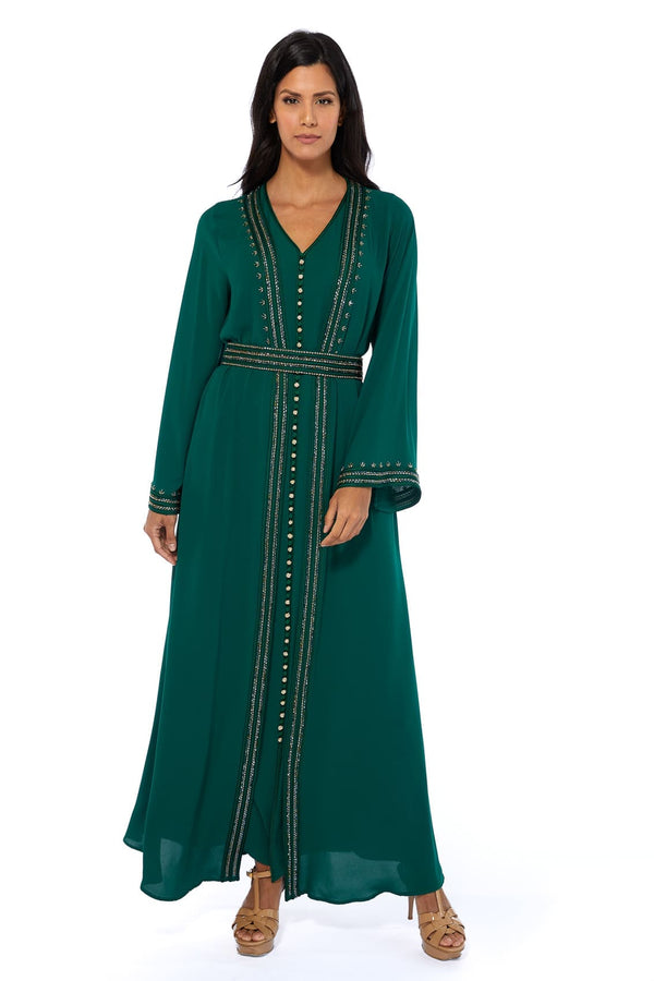 Emerald Green Moroccan Kaftan – ELM M 565 – Product view 1