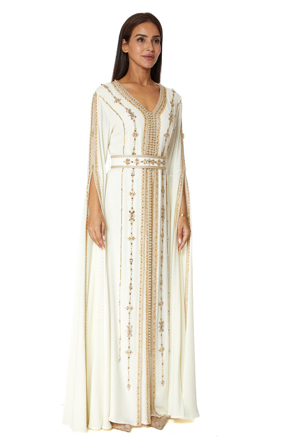White Moroccan Kaftan – ELM M 594 – Product view 1
