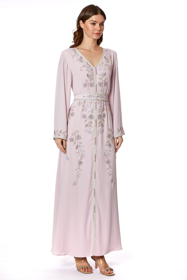 Light Pastel Purple Moroccan Kaftan – ELM M 591 – Product view 1