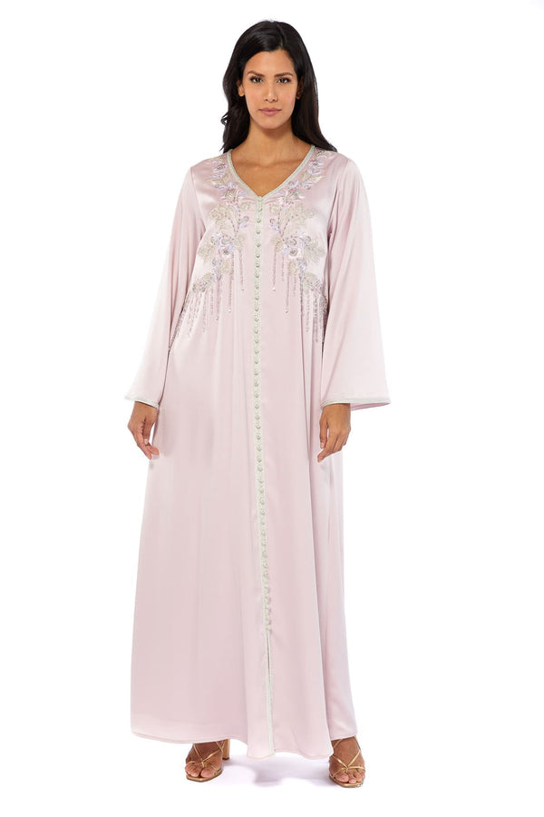 Light Pastel Pink Moroccan Kaftan – ELM M 568 – Product view 1