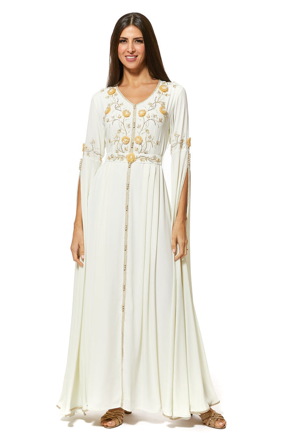 Off White Moroccan Kaftan – ELM M 493 – Product view 1