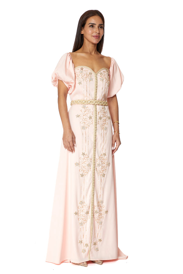Peach Moroccan Kaftan – ELM M 604 – Product view 1