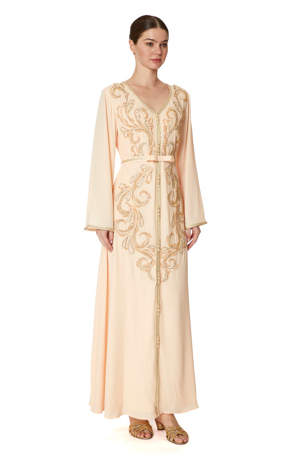 Peach Moroccan Kaftan – ELM M 597 – Product view 1