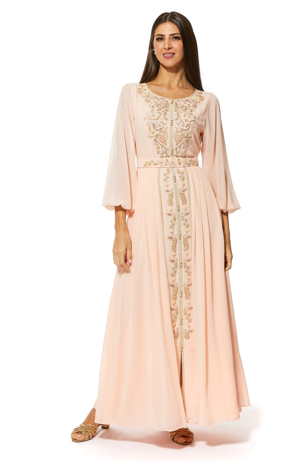Peach Moroccan Kaftan – ELM M 502 – Product view 1