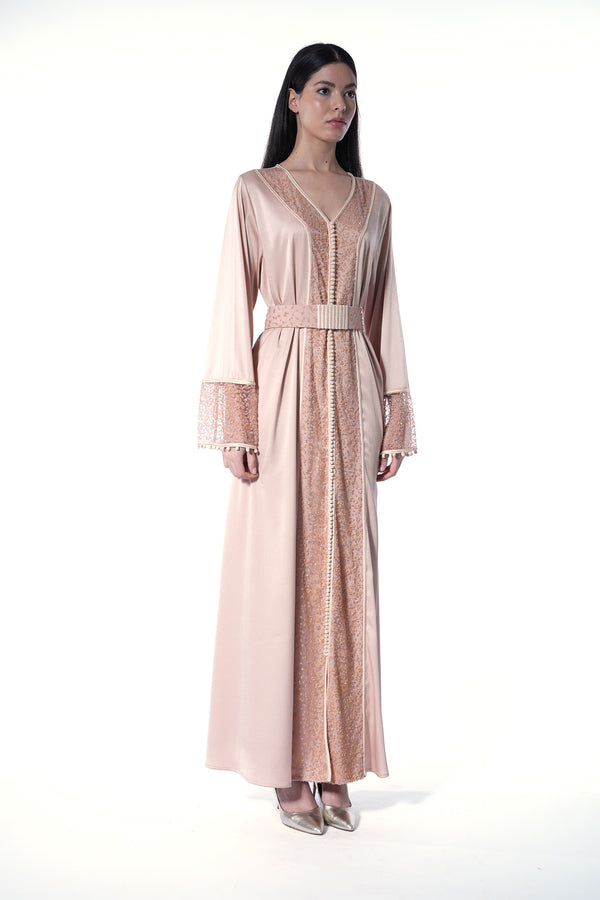 Peach Moroccan Kaftan – ELM M 619 – Product view 1