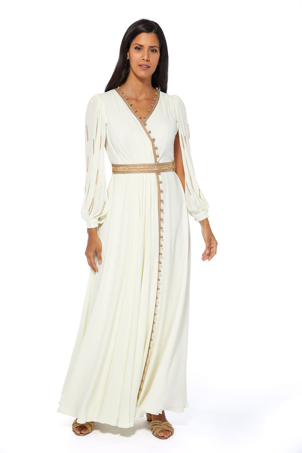 Off White Moroccan Kaftan – ELM M 562 – Product view 1