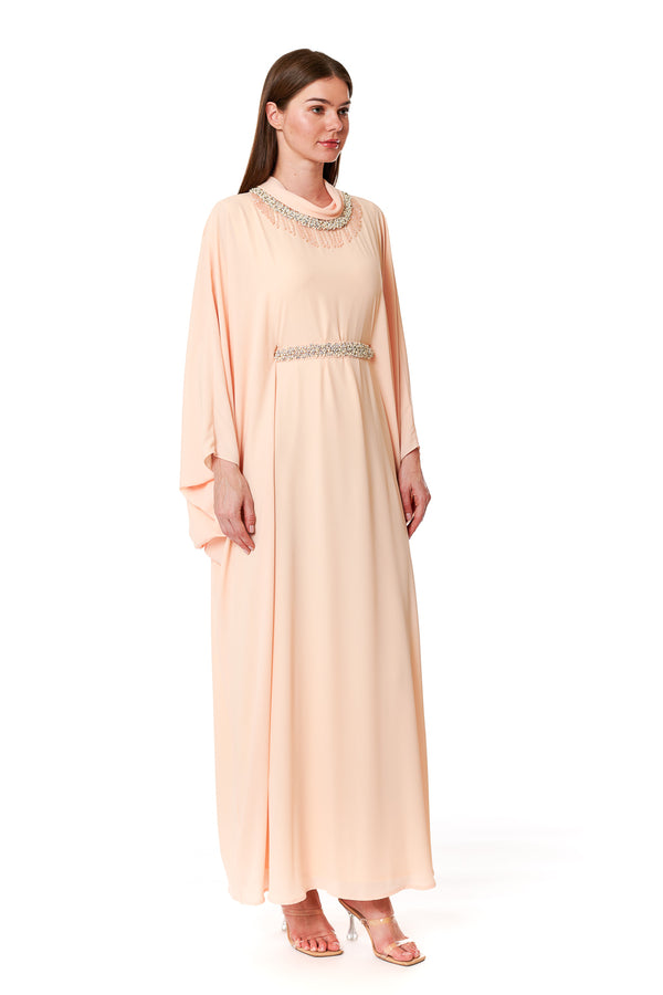 Light Pastel Peach Jalabiya – ELM J 542 – Product view 1