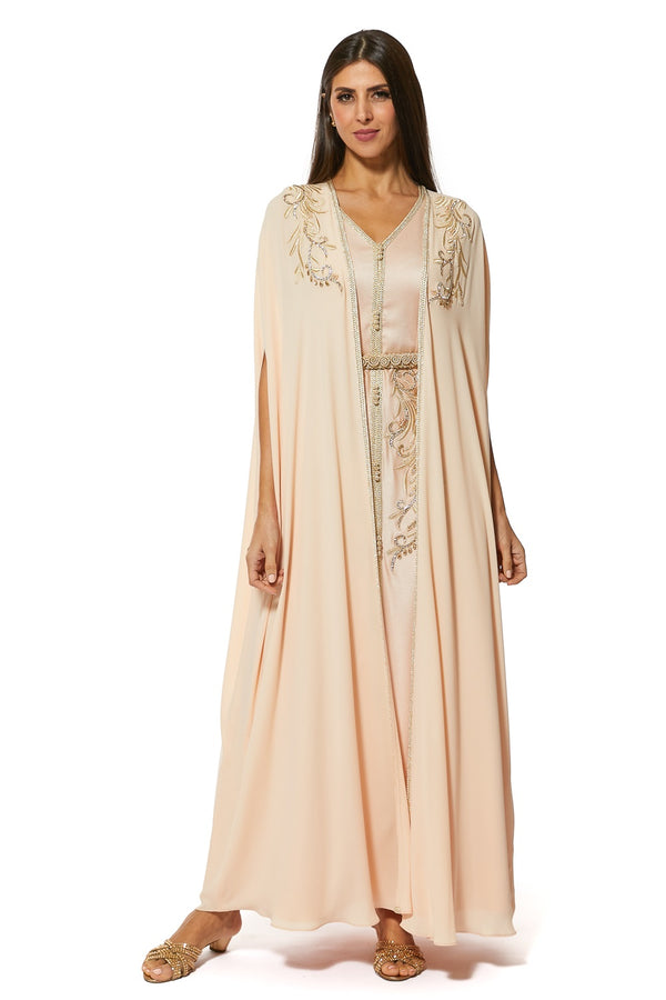 Peach Moroccan Kaftan – ELM M 484 – Product view 1