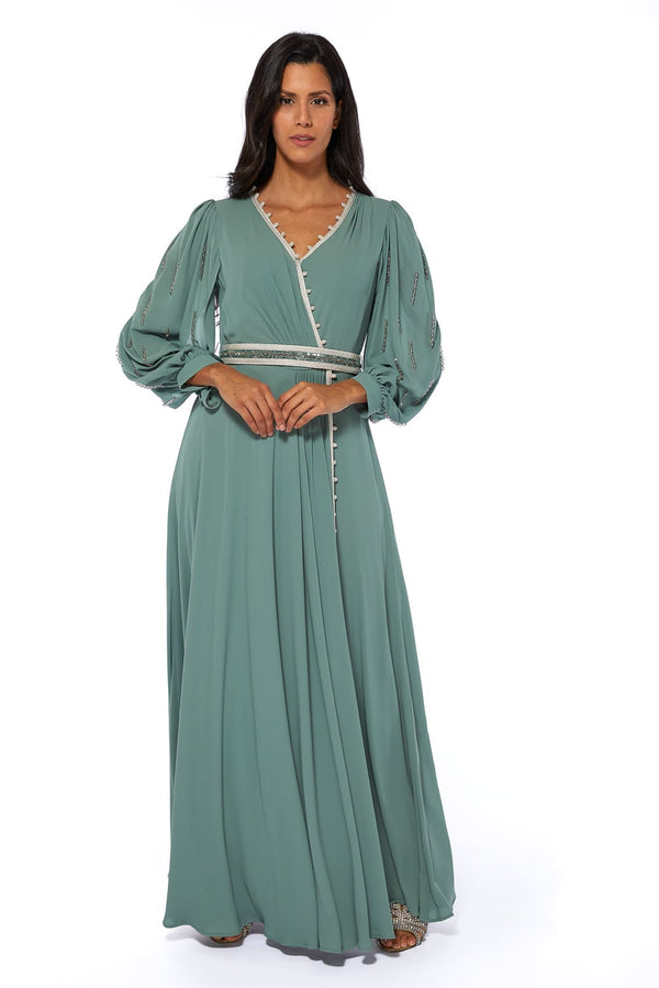 Green Moroccan Kaftan – ELM M 562 – Product view 1
