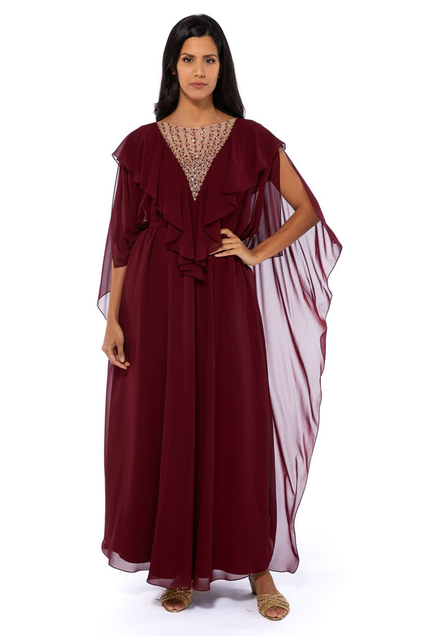 Maroon Women's Dress – ELM D 322 – Product view 1