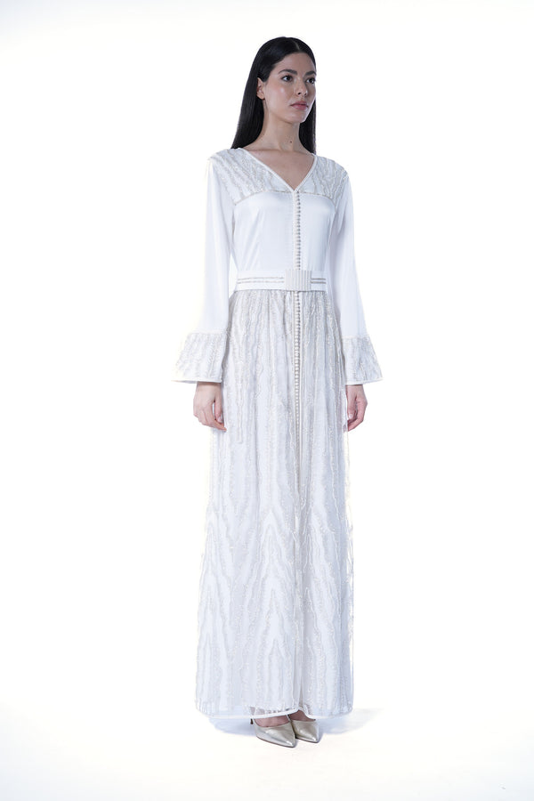White Moroccan Kaftan – ELM M 615 – Product view 1