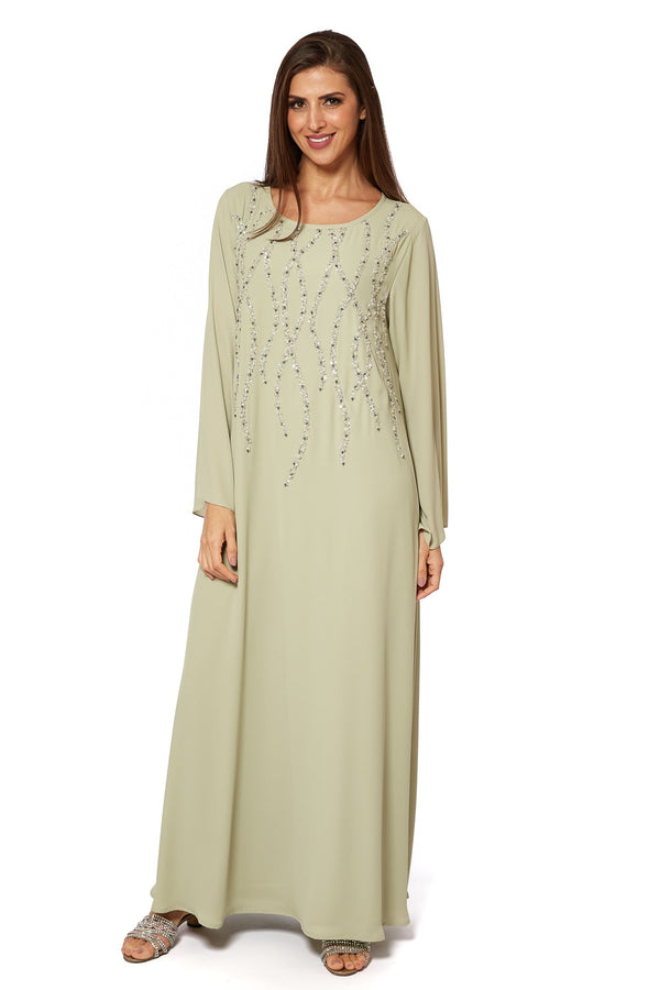 Olive Green Jalabiya – ELM J 408 – Product view 1