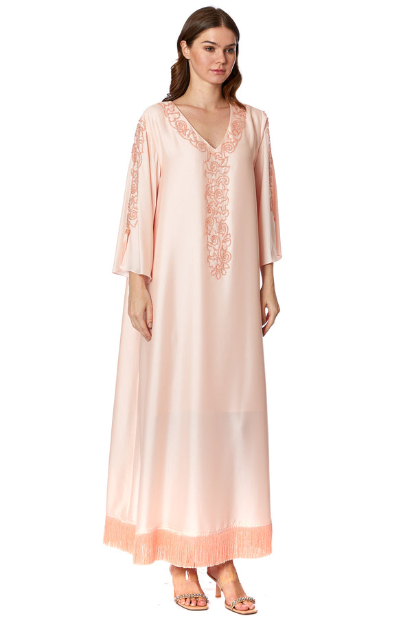 Light Pastel Peach Jalabiya – ELM J 485 – Product view 1