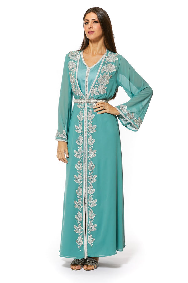Green Moroccan Kaftan – ELM M 177 – Product view 1