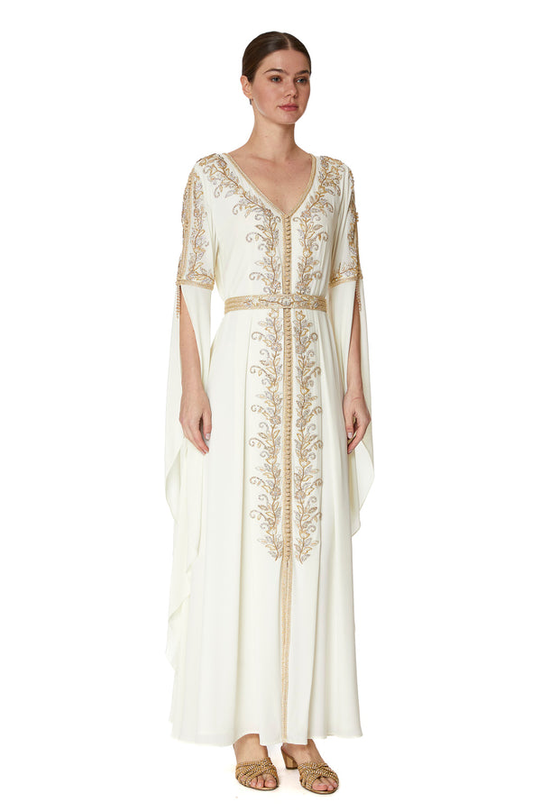 Cream Moroccan Kaftan – ELM M 608 – Product view 1