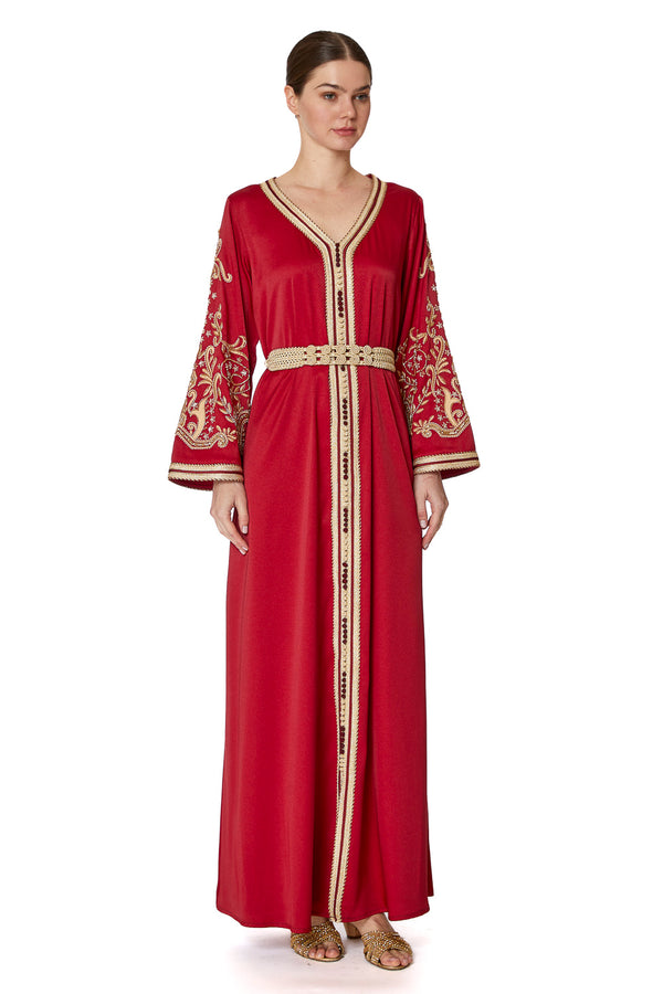 Red Moroccan Kaftan – ELM M 607 – Product view 1