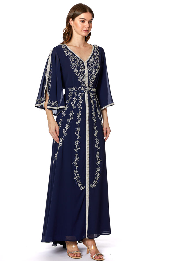 Navy, Blue Moroccan Kaftan – ELM M 592 – Product view 1