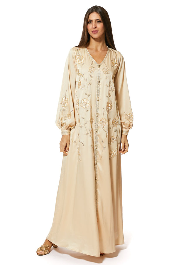 Beige Moroccan Kaftan – ELM M 494 – Product view 1