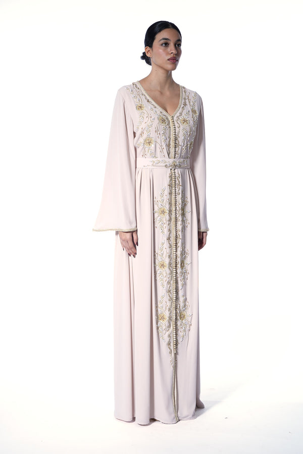 Beige Moroccan Kaftan – ELM M 618 – Product view 1