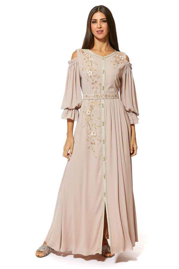 Beige Moroccan Kaftan – ELM M 500 – Product view 1