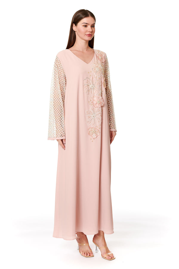 Light Pastel Peach Jalabiya – ELM J 524 – Product view 1