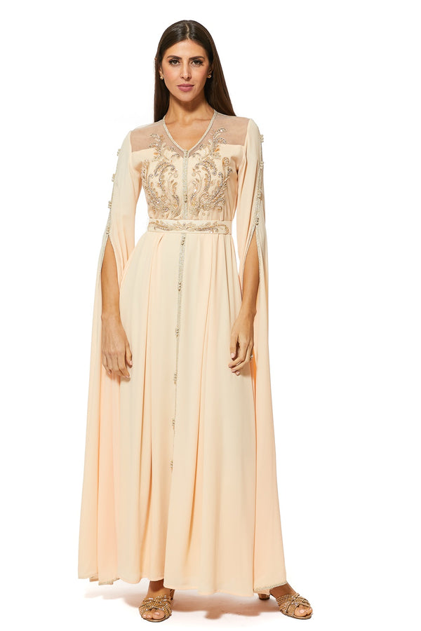 Peach Moroccan Kaftan – ELM M 496 – Product view 1