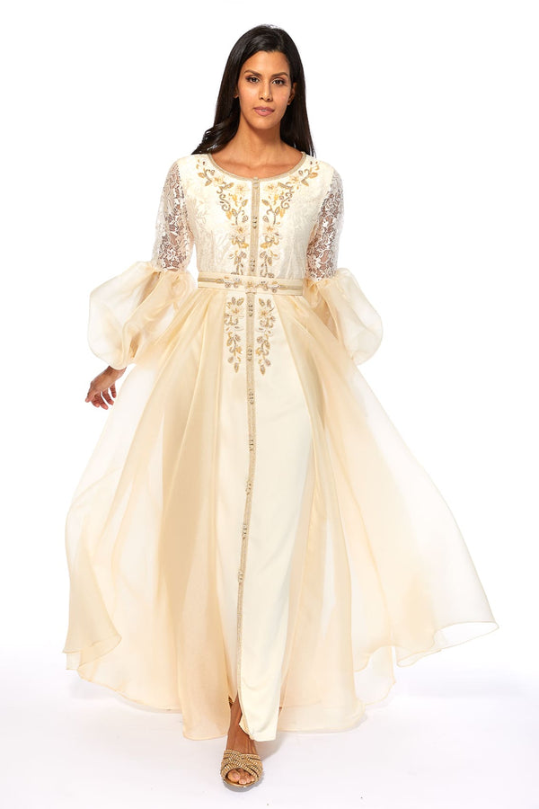 Cream Moroccan Kaftan – ELM M 577 – Product view 1