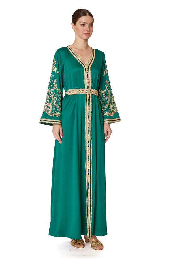 Green Moroccan Kaftan – ELM M 607 – Product view 1
