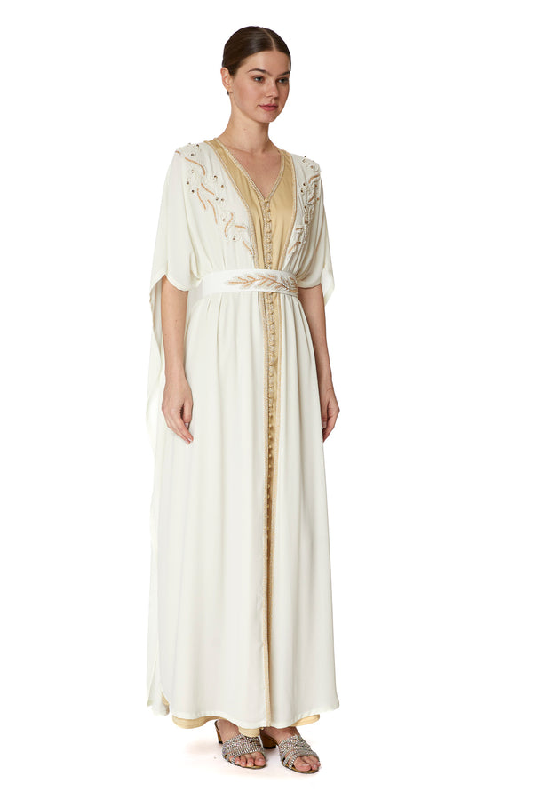 Cream Moroccan Kaftan – ELM M 601 – Product view 1