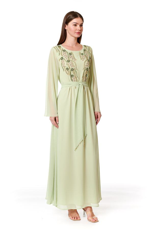 Floral, Green Jalabiya – ELM J 528 – Product view 1