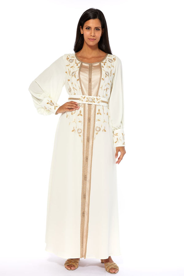 Off White, Beige Moroccan Kaftan – ELM M 564 – Product view 1