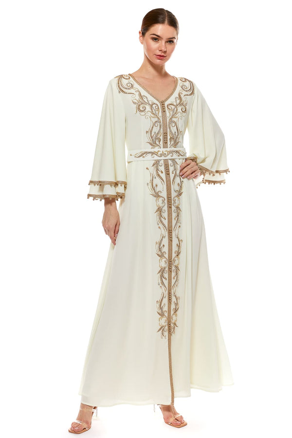 Cream Moroccan Kaftan – ELM M 531 – Product view 1