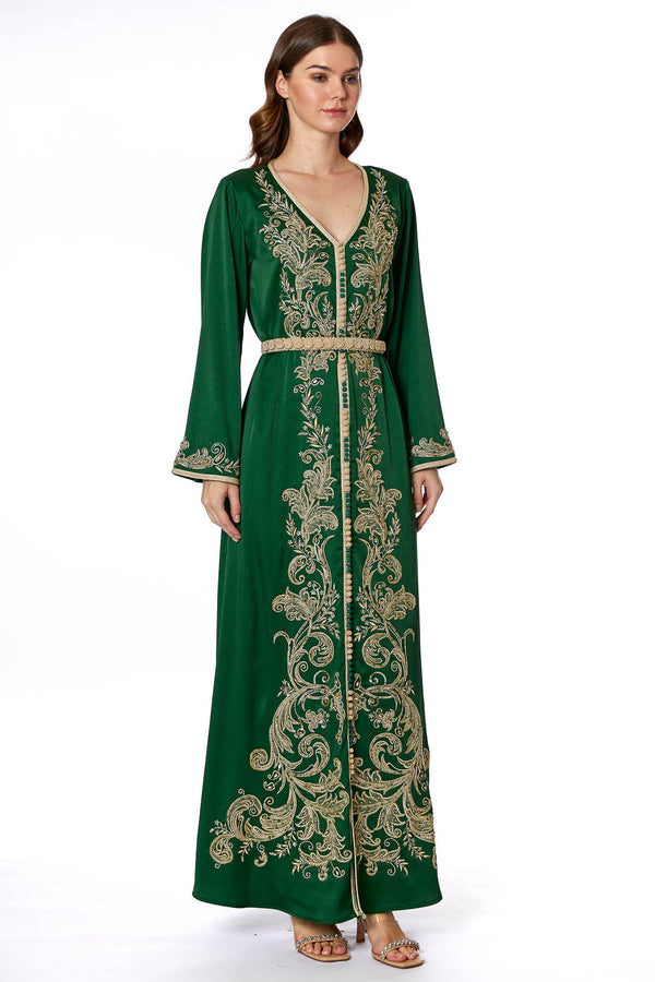 Emerald Green Moroccan Kaftan – ELM M 578 – Product view 1