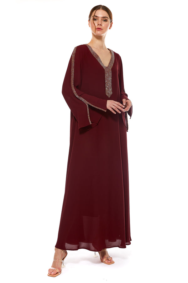 Maroon Jalabiya – ELM J 434 – Product view 1