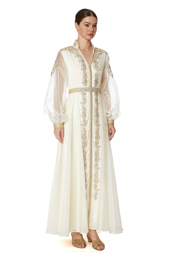 Cream Moroccan Kaftan – ELM M 596 – Product view 1