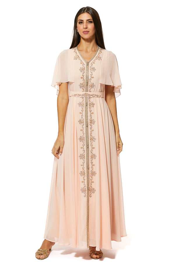 Peach Moroccan Kaftan – ELM M 504 – Product view 1