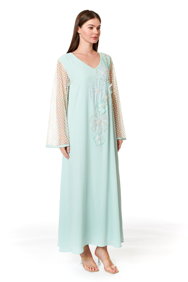 Light Pastel Blue Jalabiya – ELM J 524 – Product view 1